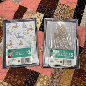 NWT Festive Holiday Gift Boxes Set - Gold and Silver